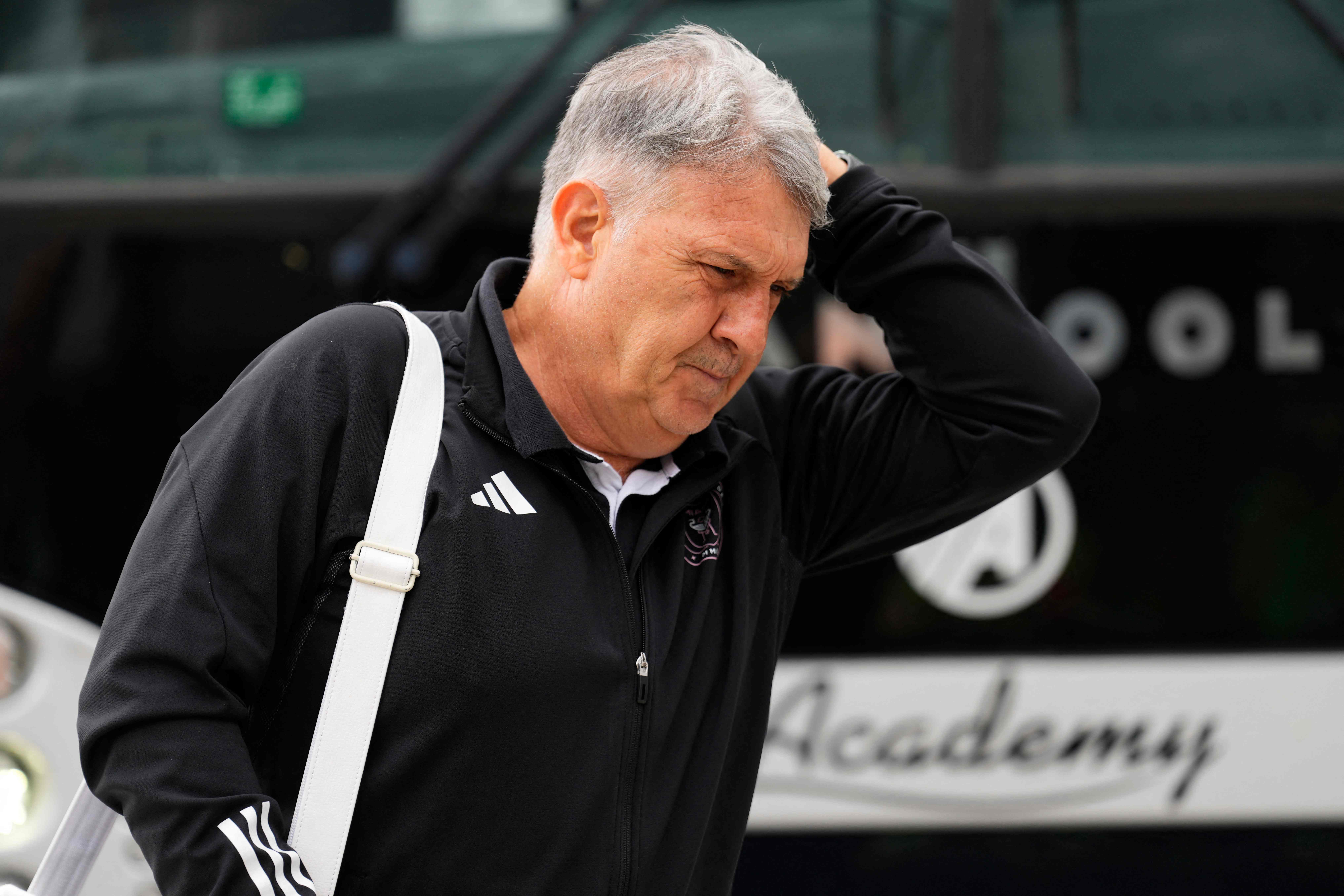 FORT LAUDERDALE, FLORIDA - MARCH 10: Head coach Gerardo "Tata" Martino of Inter Miami arrives prior to a match against CF Montréal at DRV PNK Stadium on March 10, 2024 in Fort Lauderdale, Florida.   Rich Storry/Getty Images/AFP (Photo by Rich Storry / GETTY IMAGES NORTH AMERICA / Getty Images via AFP)