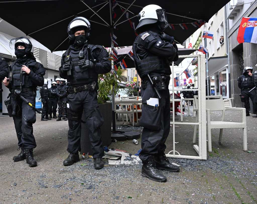 La fuerza policial alemana en el lugar de los hechos en Gelsenkirchen.