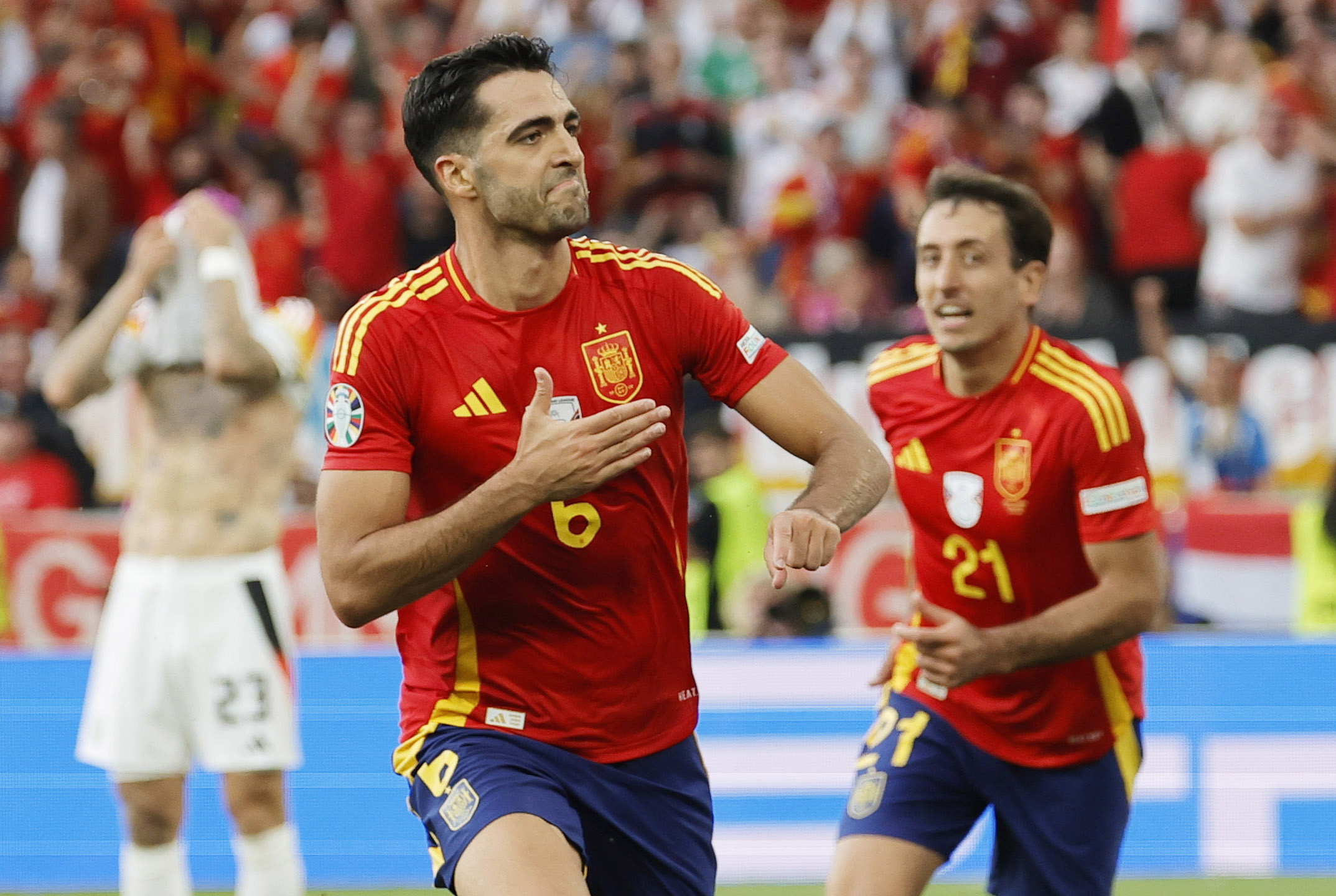 Mikel Merino fue el anotador del gol de la victoria de España.