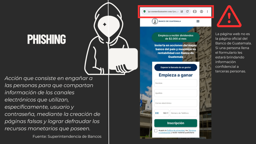 Al llenar algún formulario en línea la víctima proporciona información sensible como nombre, correo electrónico, fecha de nacimiento y número telefónico con los estafadores.