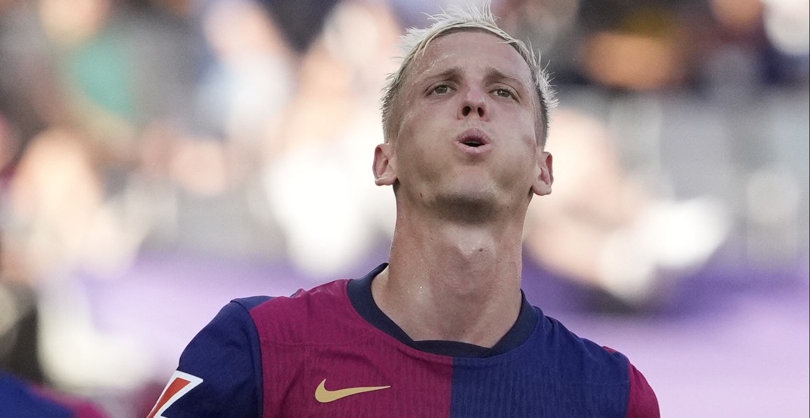 Dani Olmo podría poner fin a su corta travesía en su regreso al Barcelona, a partir del 1 de enero de 2025. (Foto Prensa Libre: EFE)