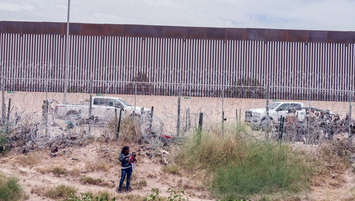 La frontera entre Estados Unidos y México desde Ciudad Juárez, México, el martes 4 de junio de 2024. (Foto Prensa Libre: Paul Ratje/The New York Times)