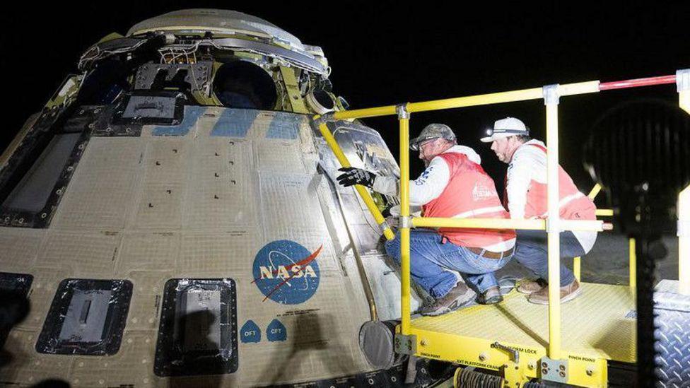 La nave Starliner de Boeing aterrizó con éxito el sábado.

Aubrey Gemignani/NASA via Getty Images
