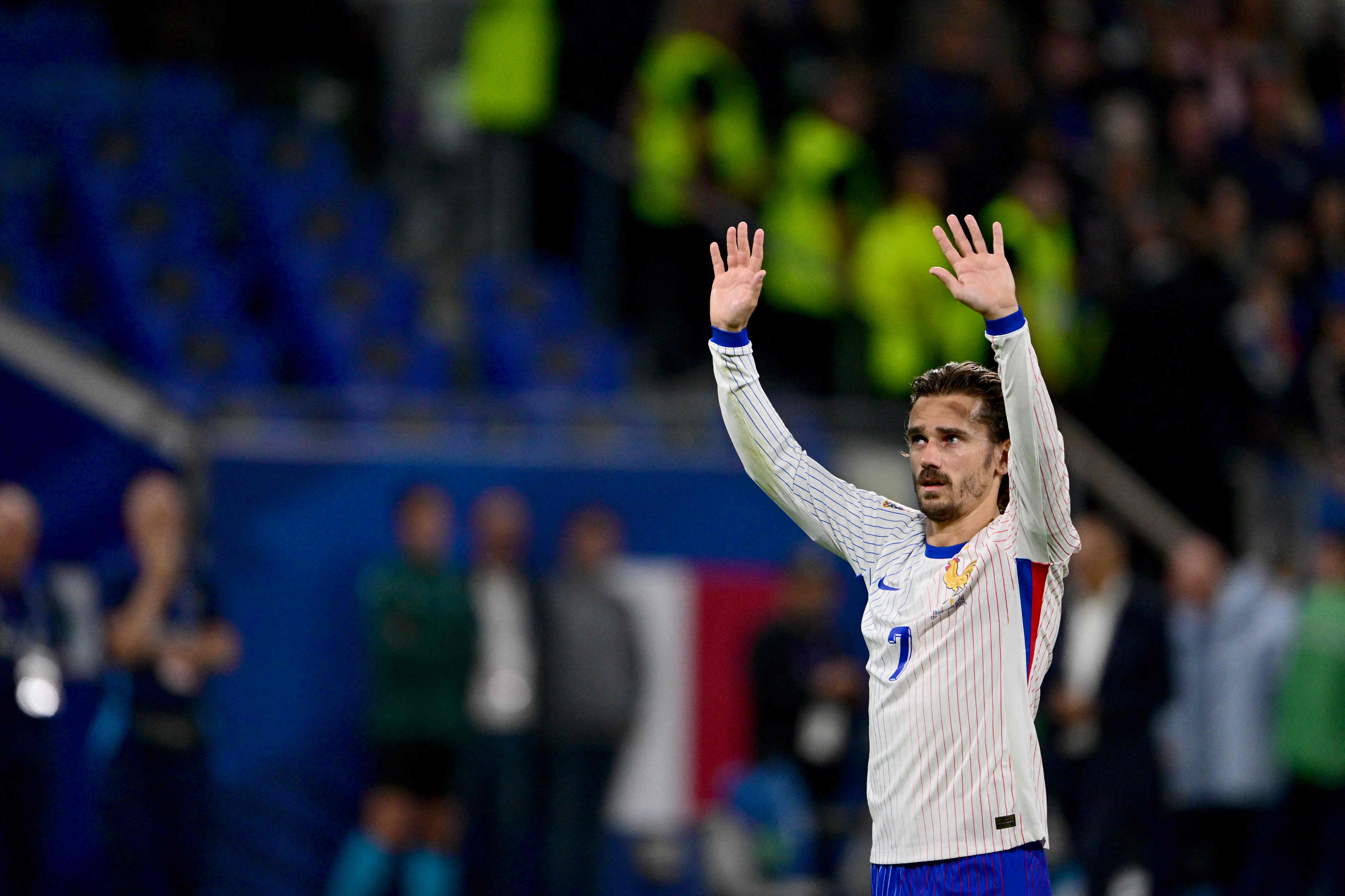 Antoine Griezmann en un partido entre Francia y Bélgica en el Parc Olympique Lyonnais . (Foto Prensa Libre: AFP)