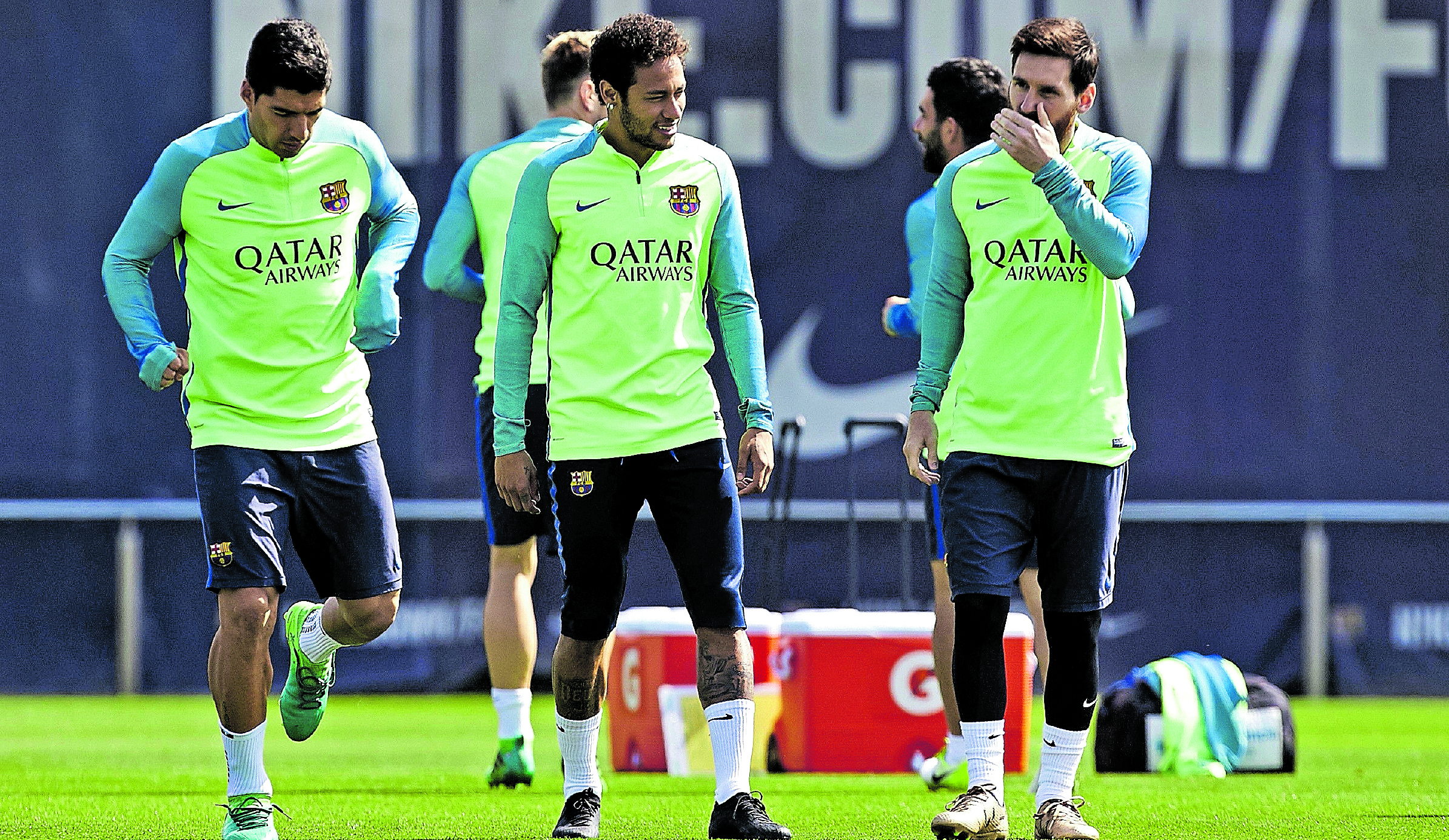 Neymar, Luis Suárez, y Lionel Messi durante su etapa con el Barcelona.