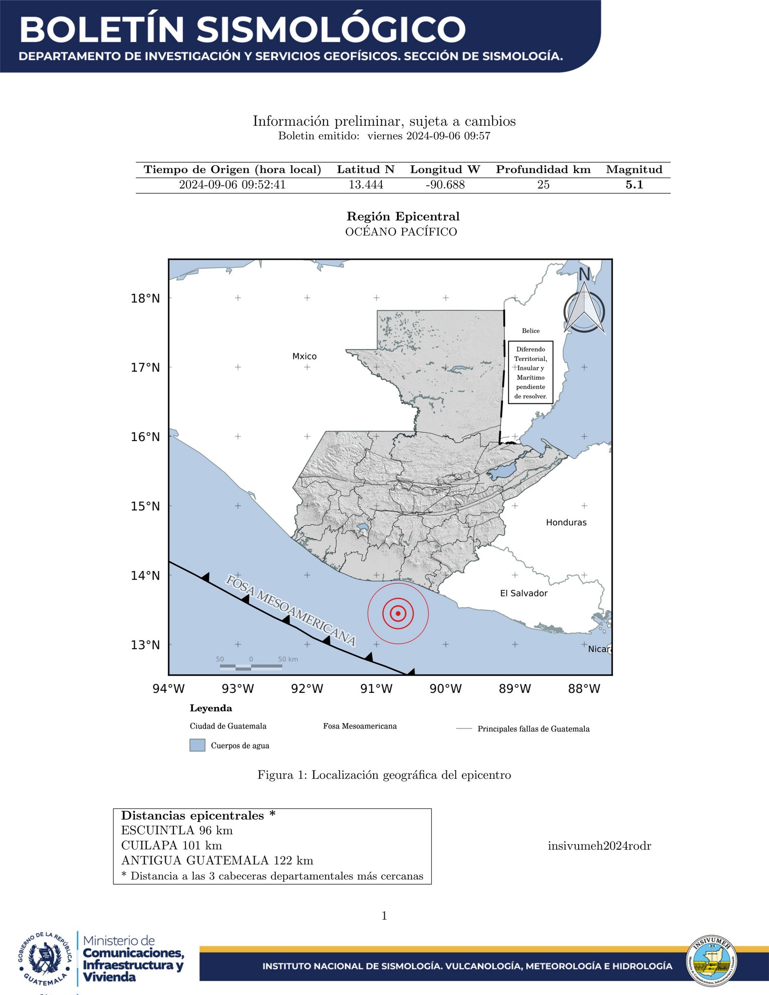 Un temblor de magnitud 5.1 se registró en Guatemala este 6 de septiembre. (Foto Prensa Libre: Insivumeh)