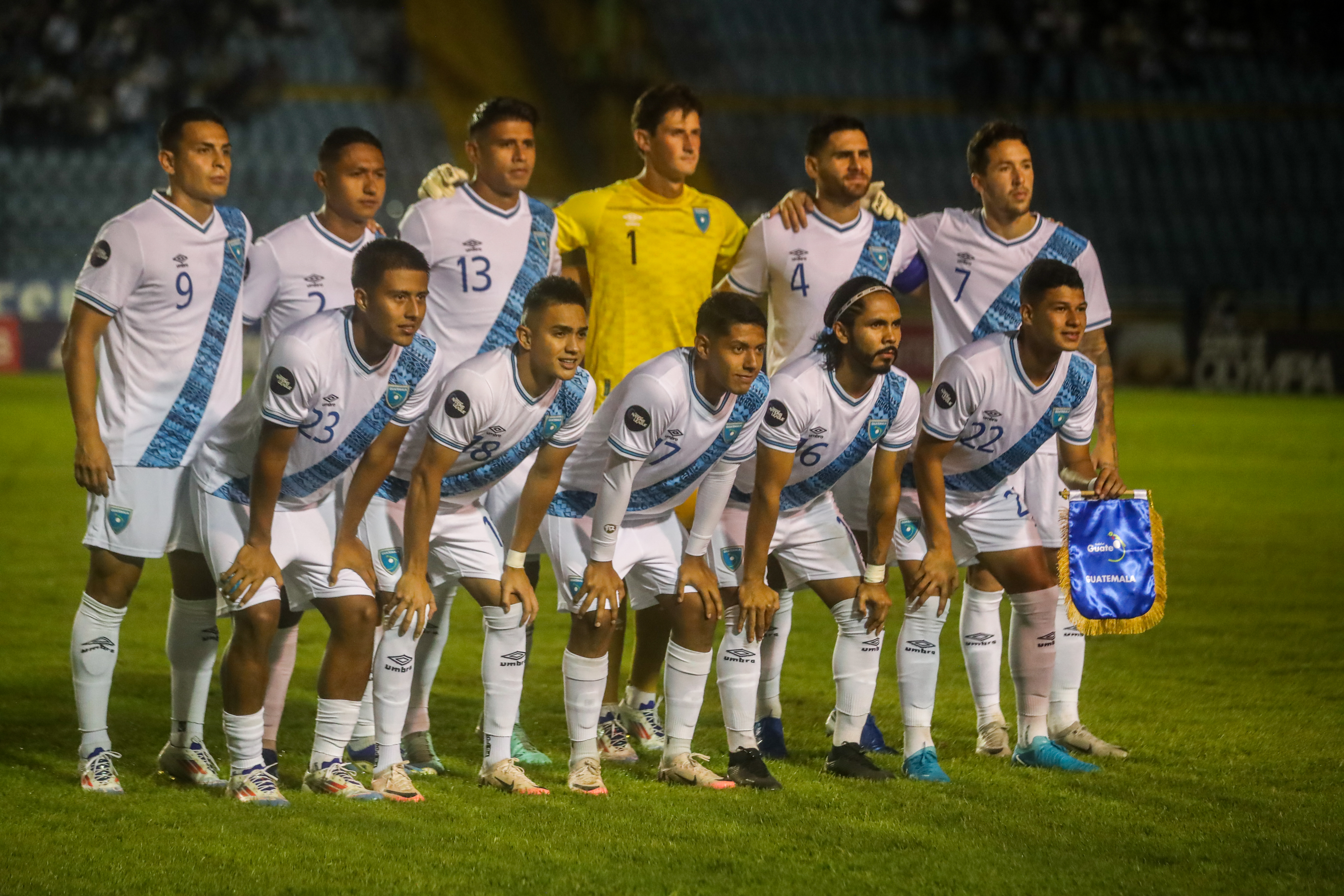 El once titular de la selección de Guatemala que enfrentó a Martinica en la primera jornada de la Liga de Naciones de la Concacaf.