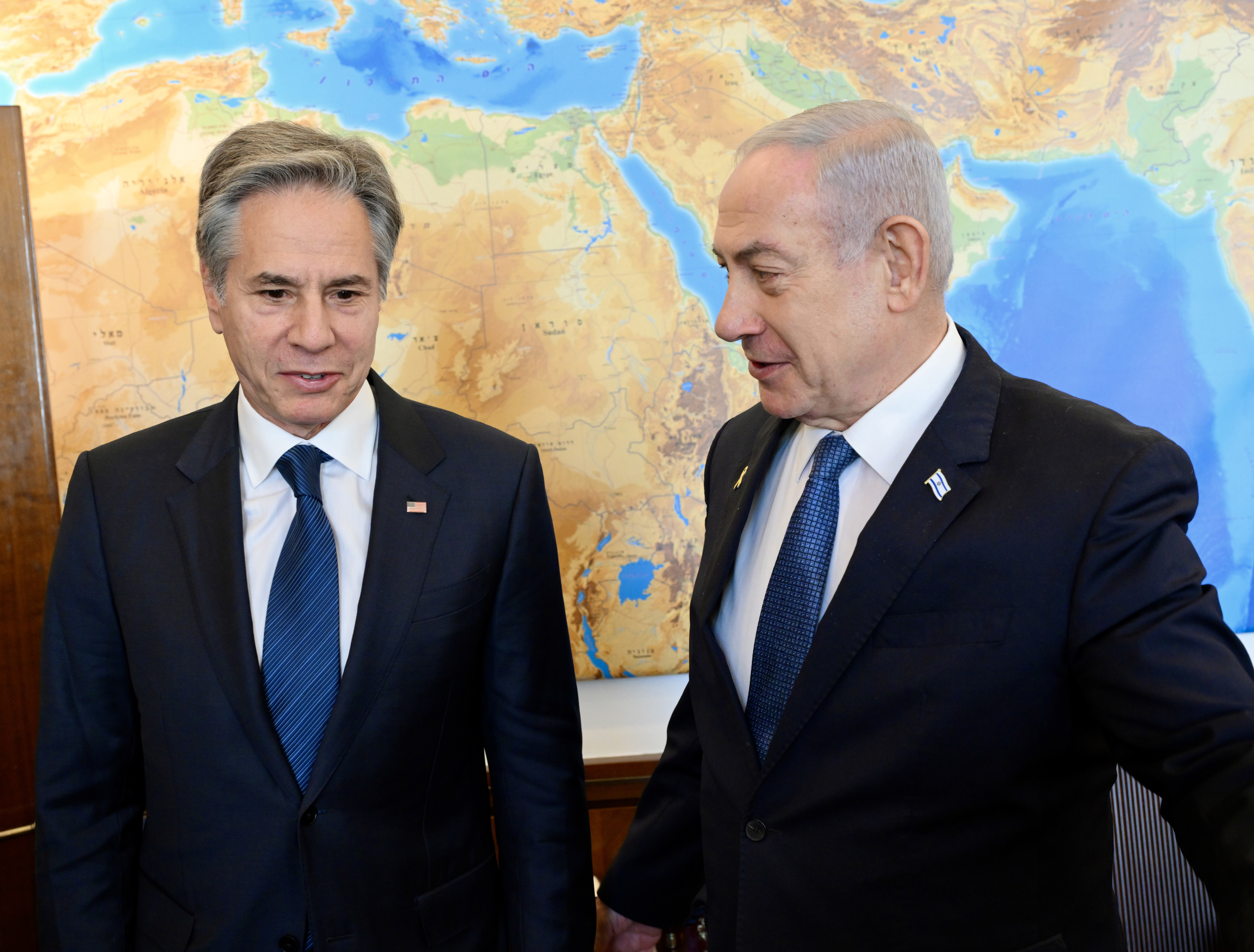 Antony Blinken y Benjamín Netanyahu