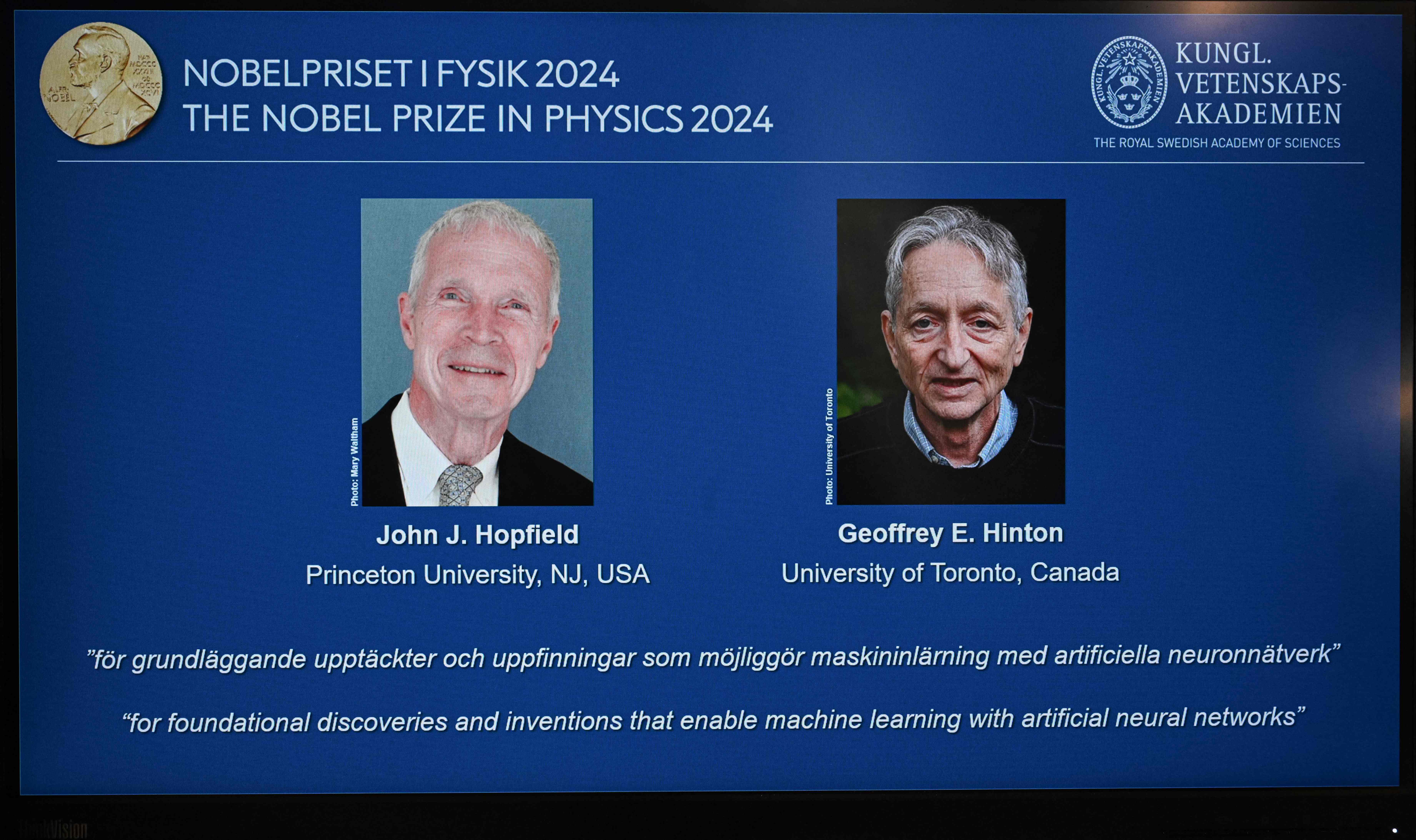 John Hopfield y Geoffrey Hinton ganan el Premio Nobel de Física 2024