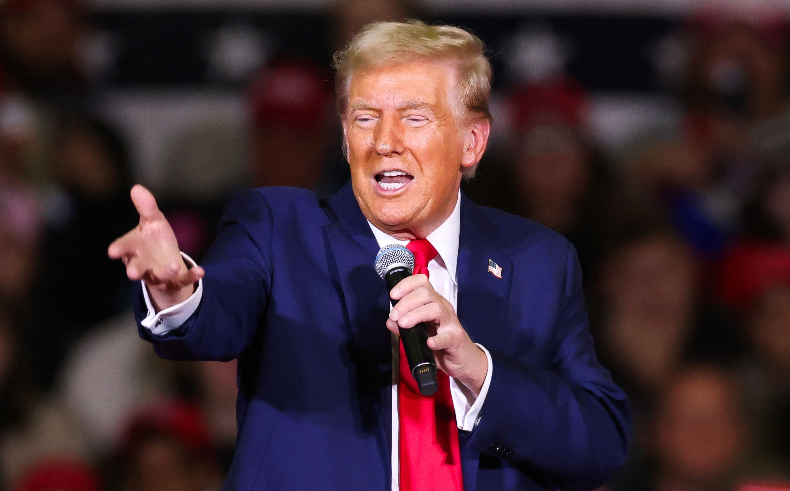 Donald Trump en su campaña del domingo 21 de octubre, en Lancaster, Pennsylvania.