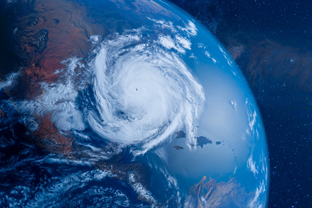 Huracán en el planeta tierra 