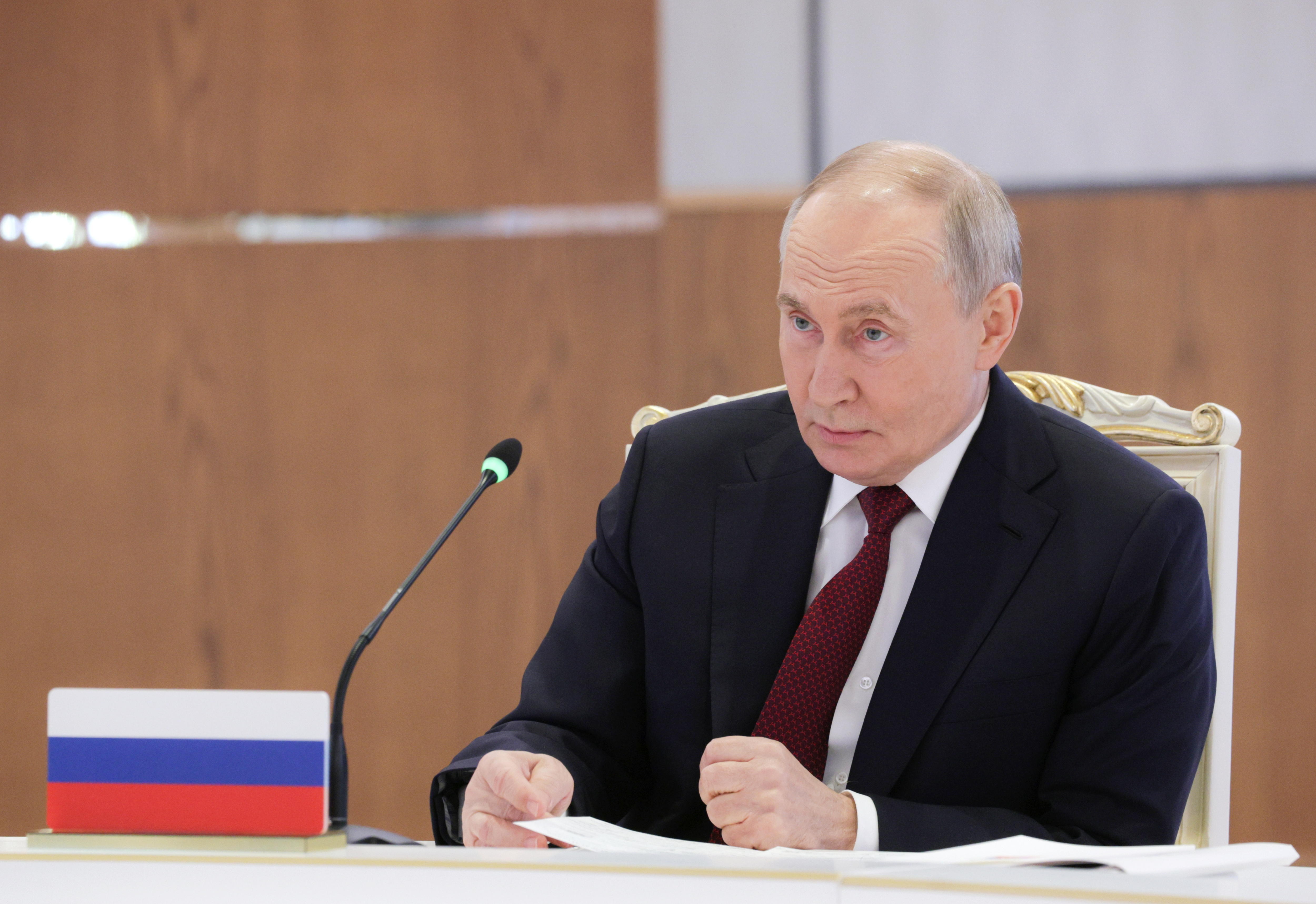 El presidente ruso Vladimir Putin justificó un ataque masivo a Ucrania luego de que utilizaran misiles estadounidenses en la crisis bélica que enfrentant. 
(Foto Prensa Libre: EFE/EPA/GAVRIIL GRIGOROV / SPUTNIK / KREMLIN POOL)