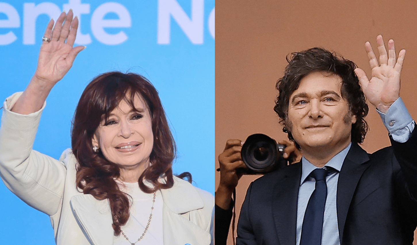 Cristina Fernández y Javier Milei