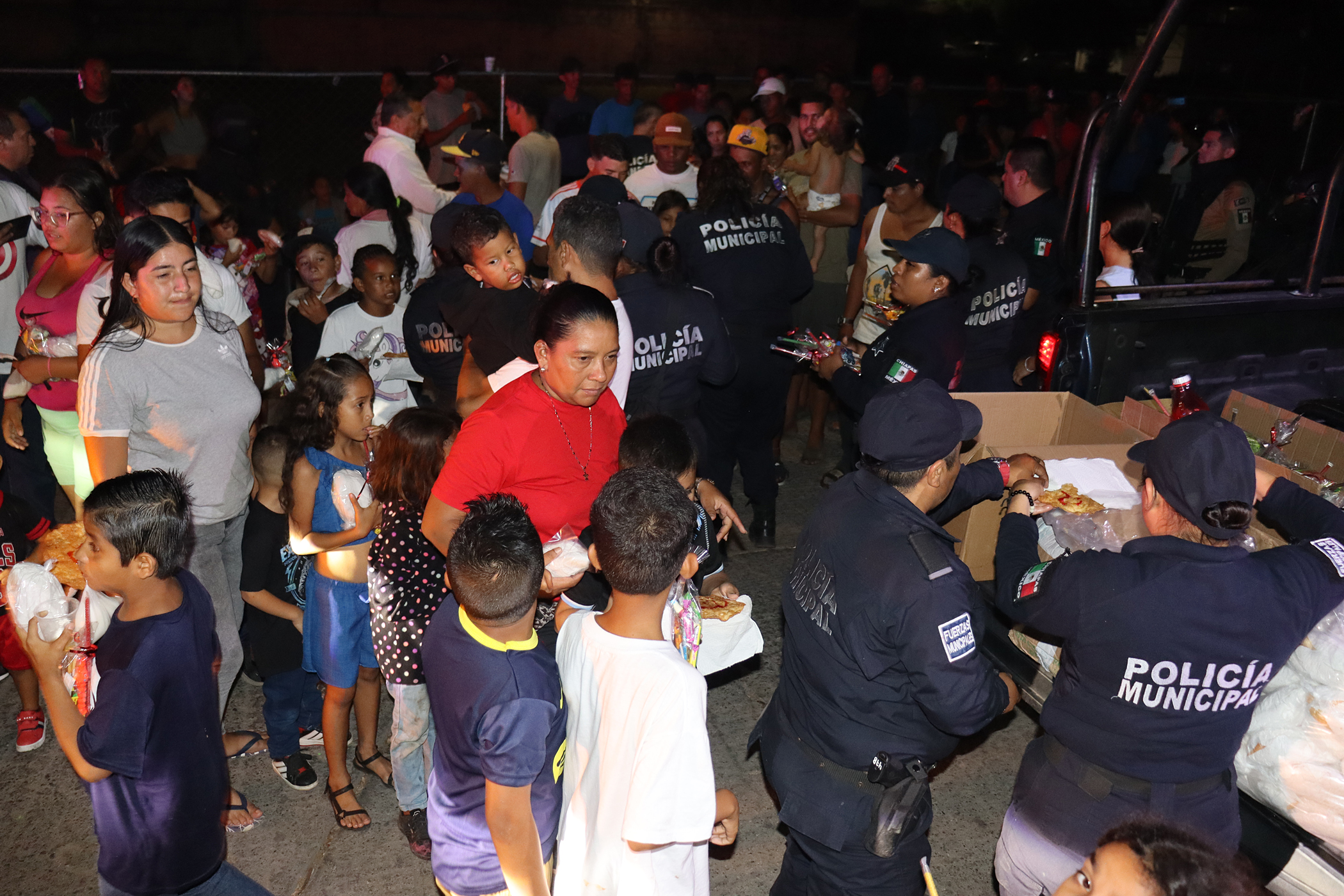 Migrantes celebran Navidad en Tapachula