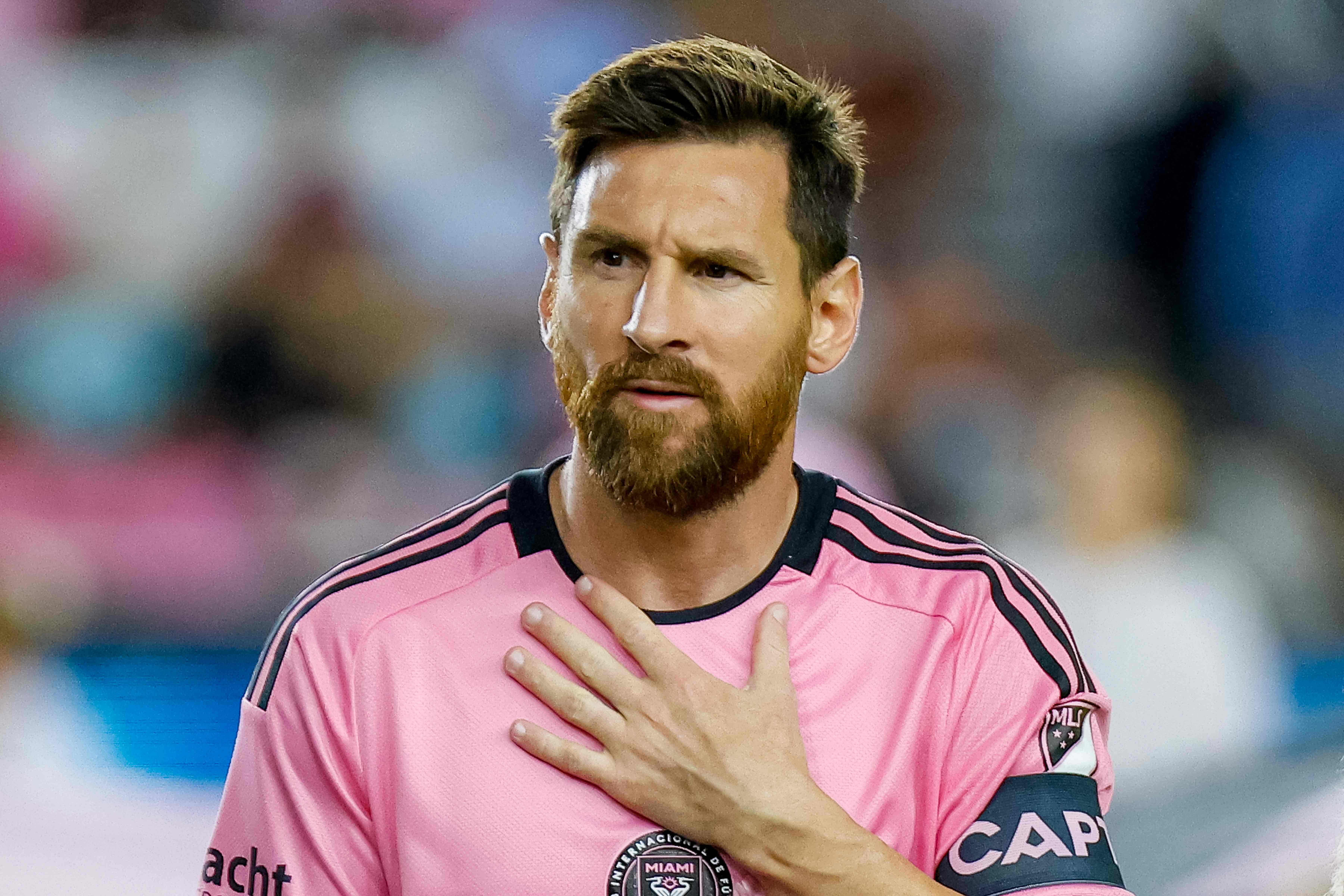 Lionel Messi reacciona durante la semifinal de la Conferencia Este de la MLS