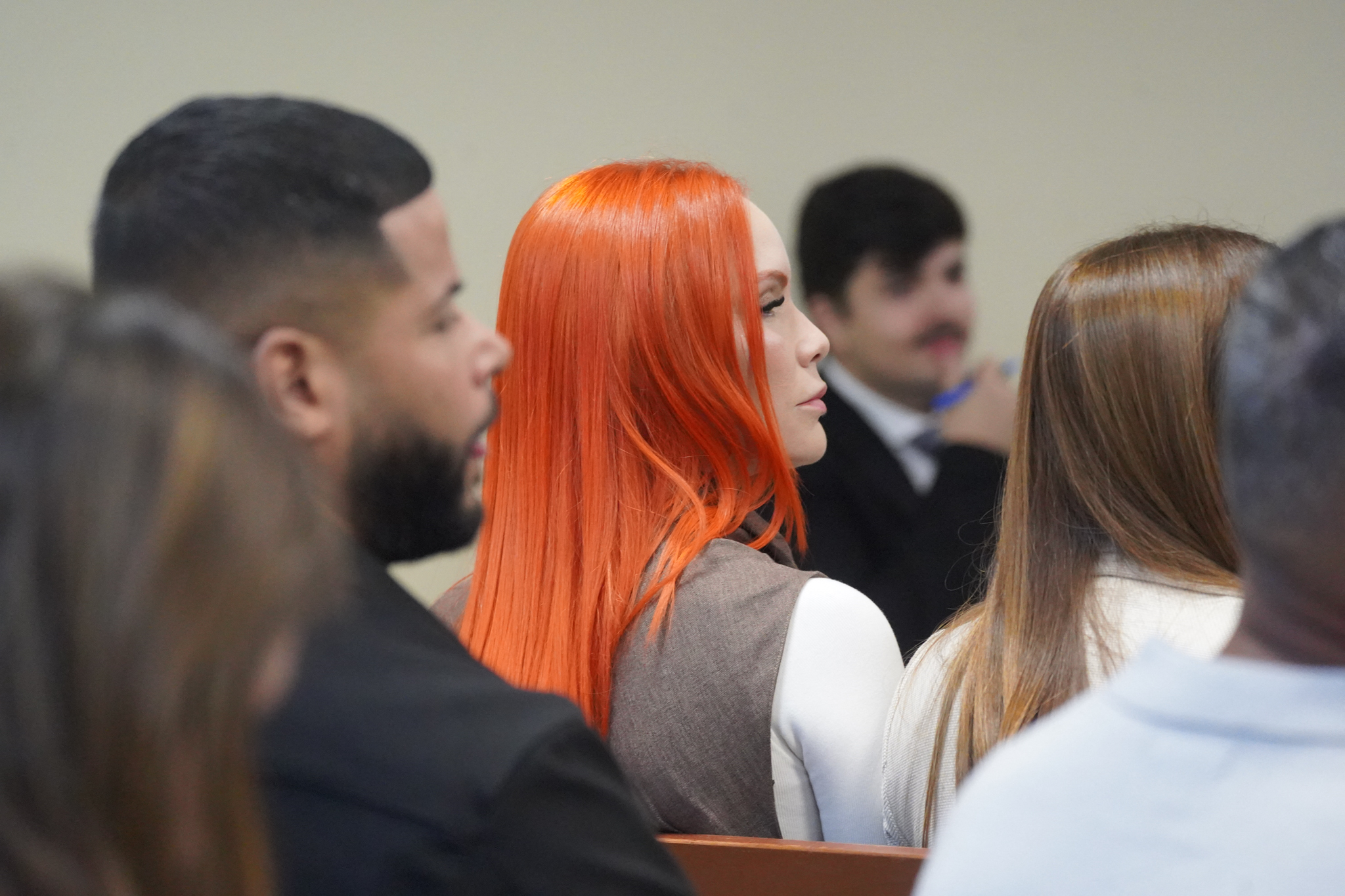 Mireddys González arrives at Centro Judicial de Puerto Rico on December 20, 2024 in San Juan. Daddy Yankee has claimed his estranged wife Mireddys González withdrew a sum of $100 million from two of his music companies without his permission. (Photo by Jaydee Lee Serrano / AFP)