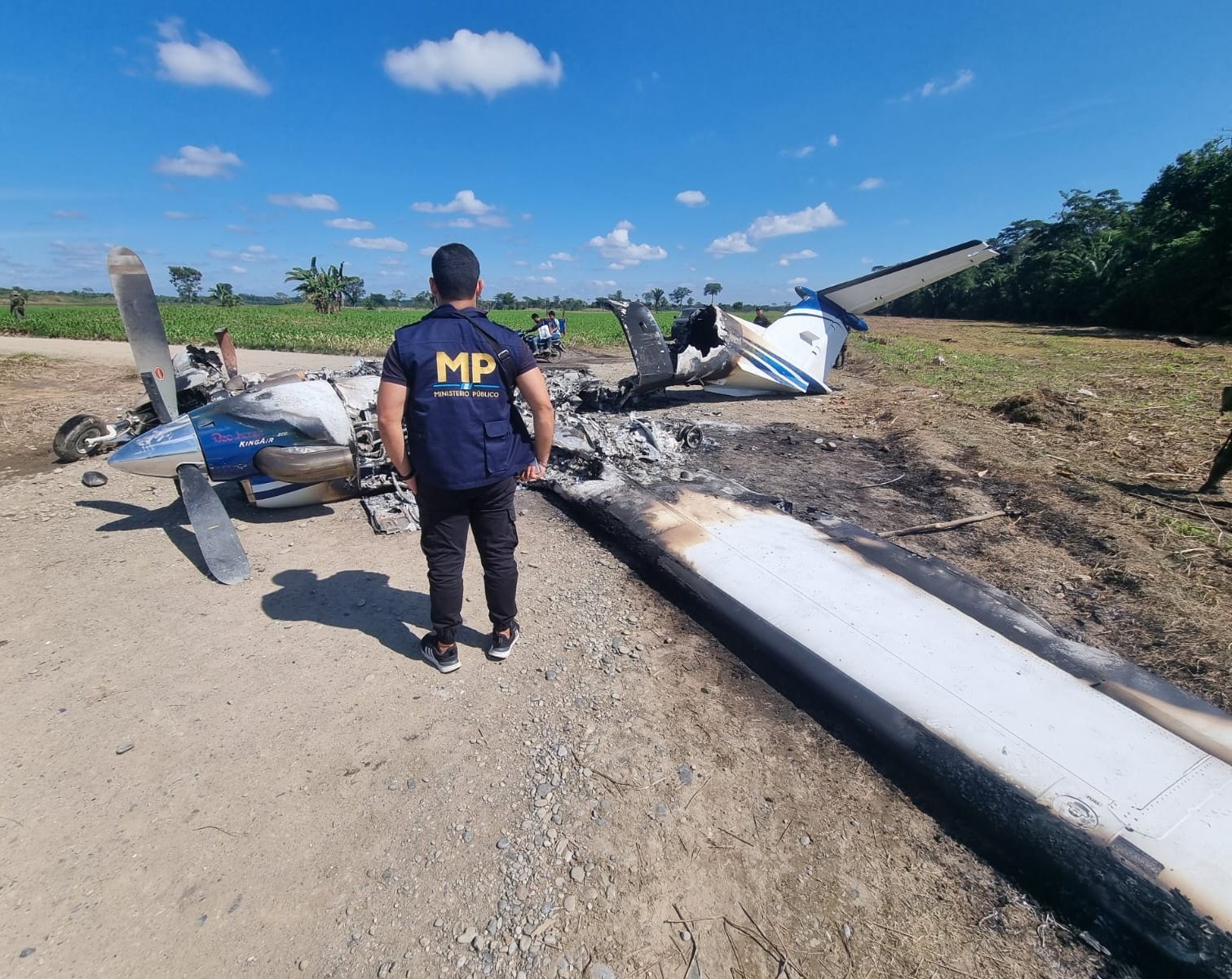 Avioneta incinerada en Quiché