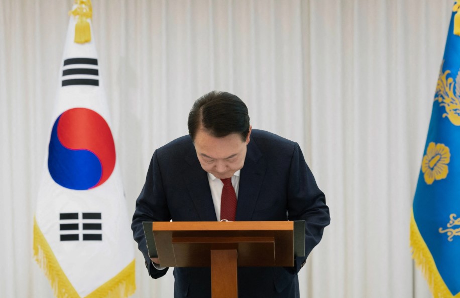 El presidente Yoon Suk Yeol, destituido este sábado. (Foto Prensa Libre: AFP)