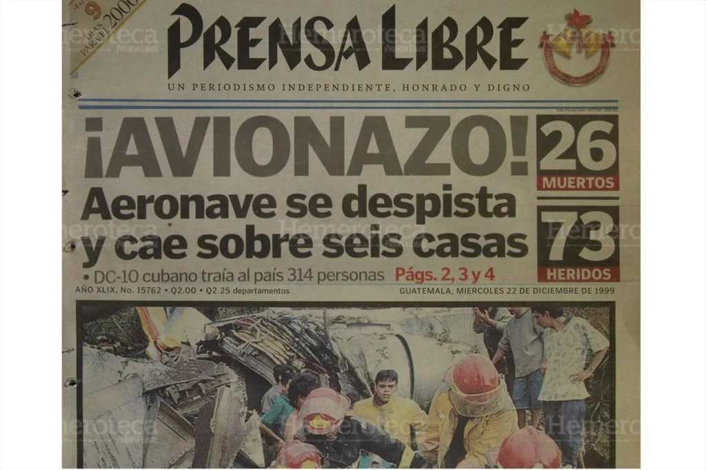 accidente de avion guatemala 21 de diciembre 1999