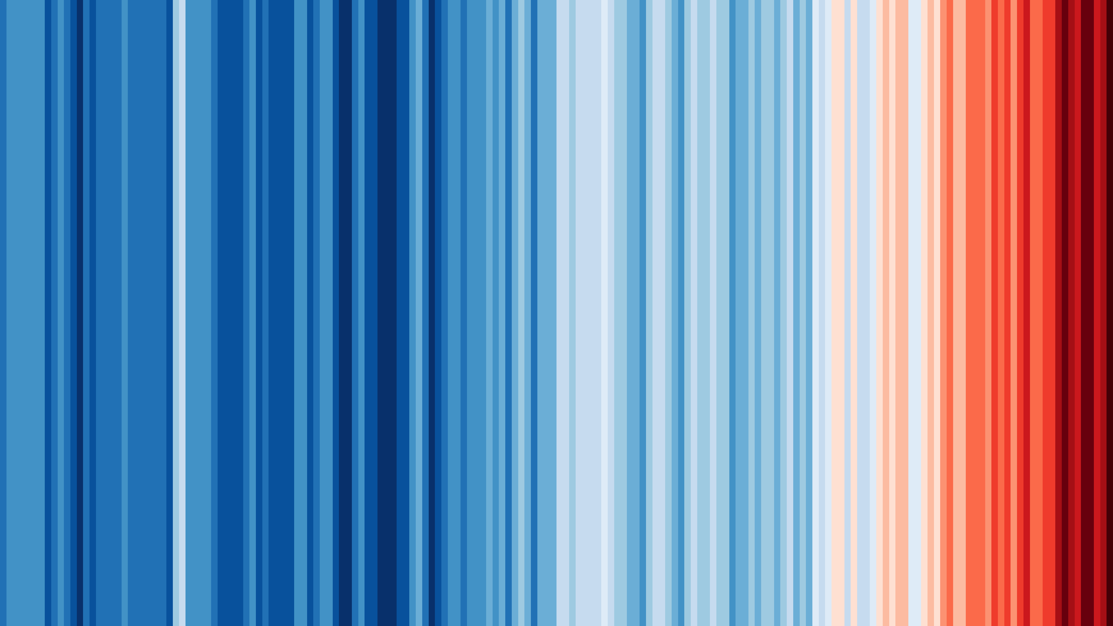 Las rayas de color representan cambios en el promedio de temperatura global a lo largo del tiempo, con datos anuales de 1850 a 2023.

Ed Hawkins, Universidad de Reading