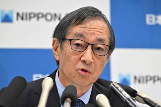 Nippon Steel Chairman and CEO Eiji Hashimoto attends a press conference at the company's head office in Tokyo on January 7, 2025. (Photo by Kazuhiro NOGI / AFP)