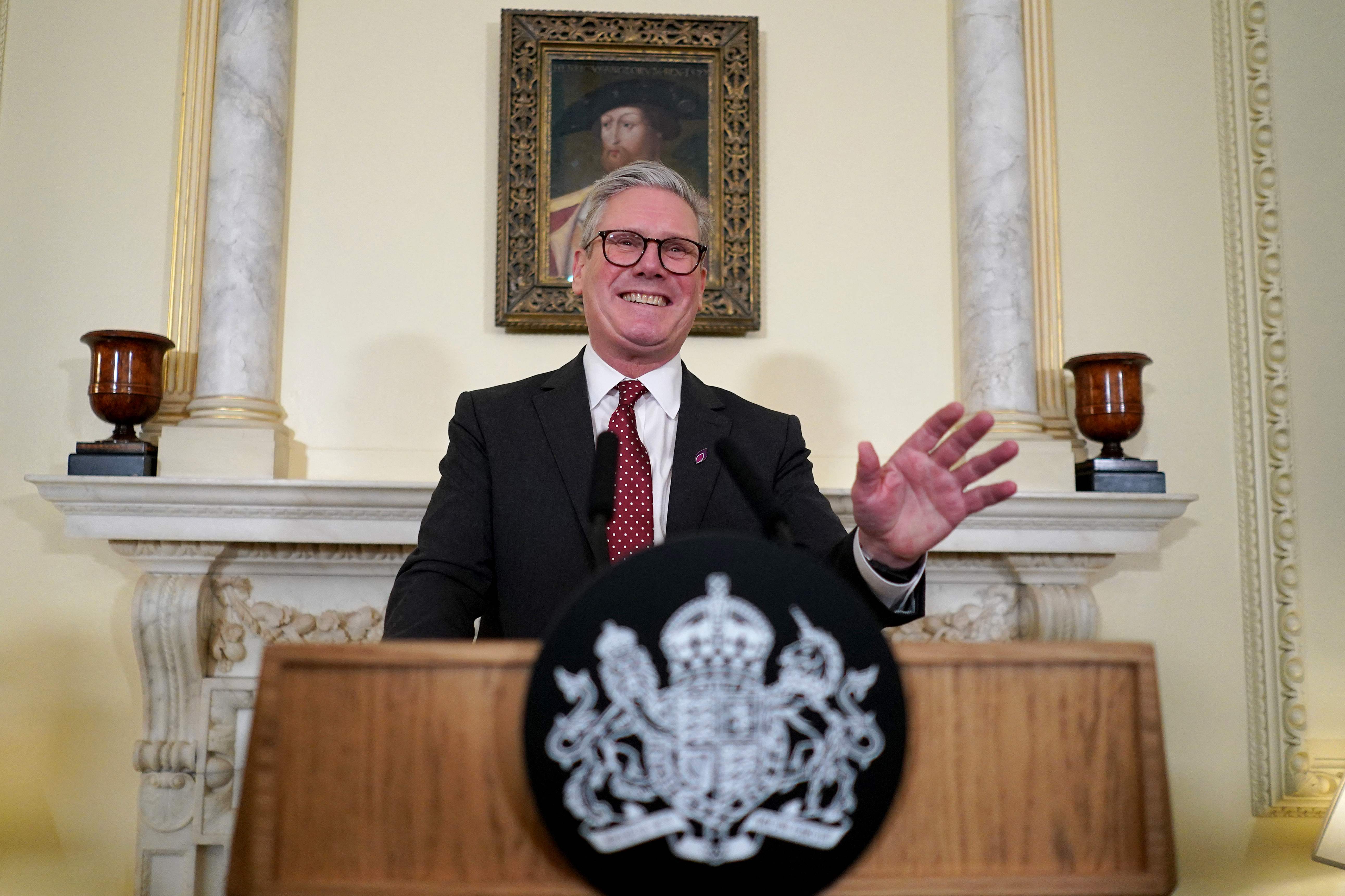 Britain's Prime Minister Keir Starmer hosts a reception to mark Holocaust Memorial Day at 10 Downing Street, in central London, on January 22, 2025. (Photo by Alberto Pezzali / POOL / AFP)