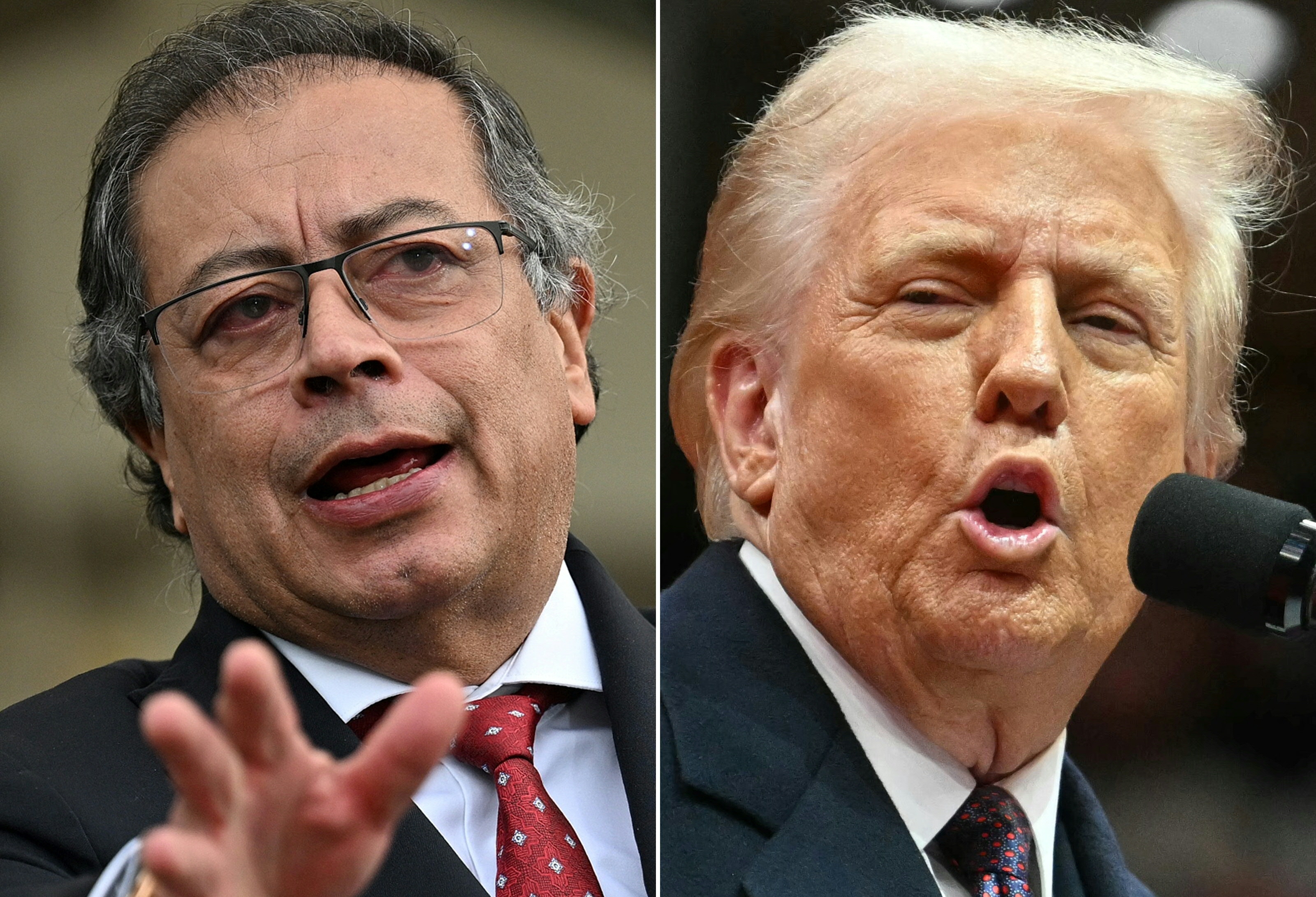 Donald Trump tuva su primera disputa internacional, frente al colombiano Gustavo Petro. (Foto Prensa Libre: AFP)