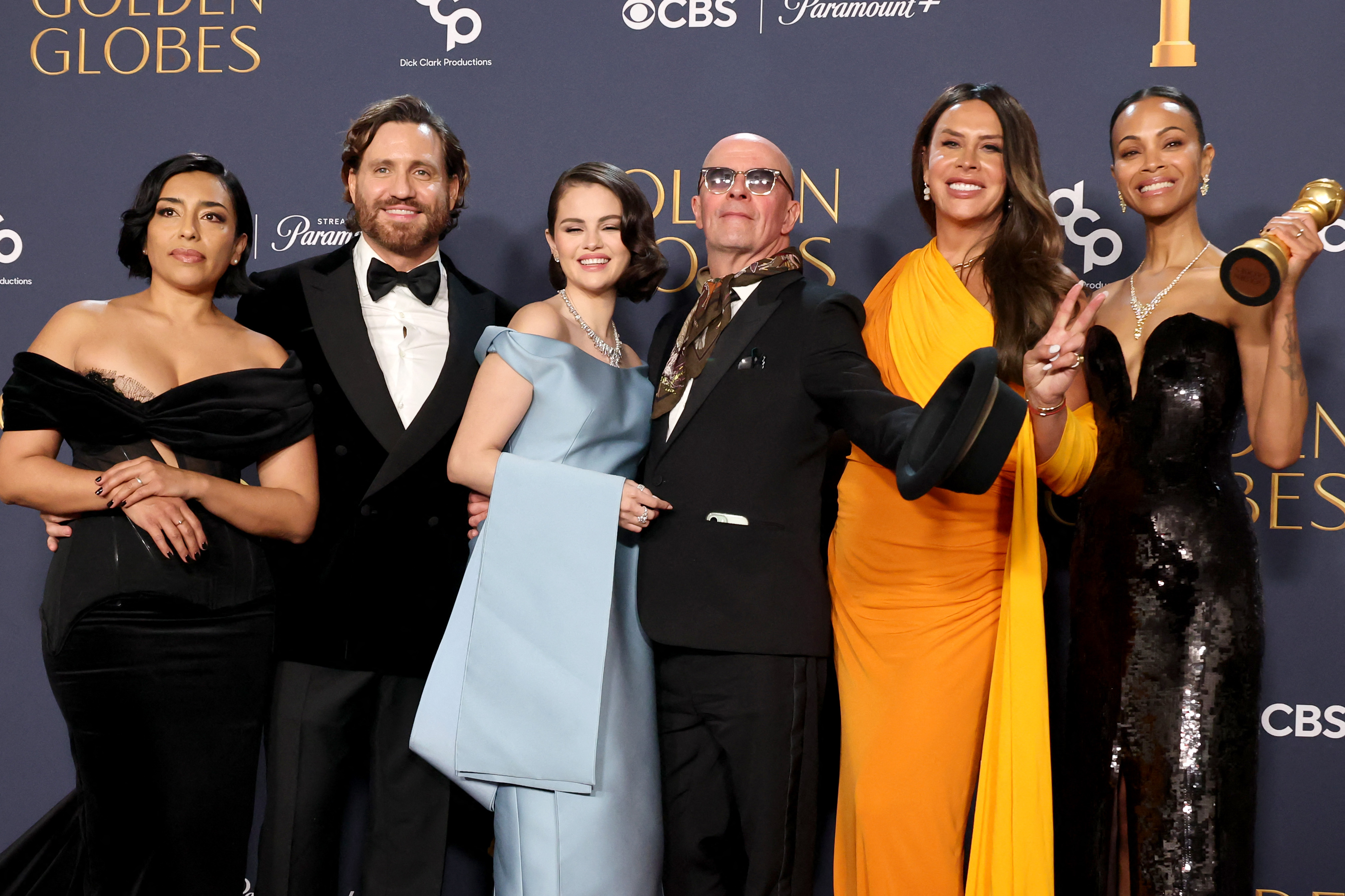 La comedia criminal y musical, "Emilia Pérez", recibió cuatro Globos de Oro en 2025. (Foto Prensa Libre: AFP)