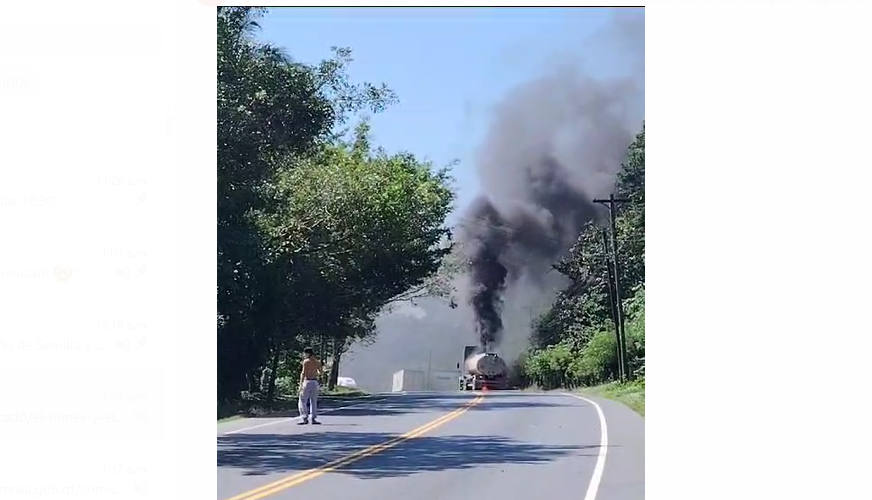 Incendio pipa de combustible Puerto Barrios