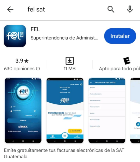 APP Fel de la SAT en la tienda de Google Play