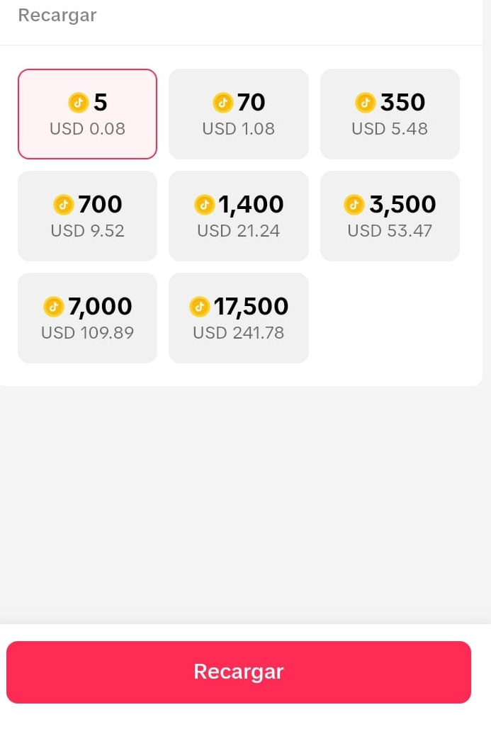 cómo comprar monedas de TikTok